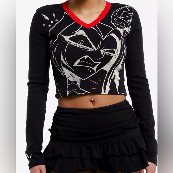 Other - Hazbin Hotel Lute Graphic Girls Long Sleeve Crop Top XXL